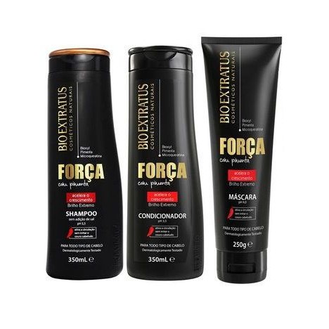 Kit Bio Extratus Força Com Pimenta - Cabelo Forte 1 Kit Bio Extratus Força Com Pimenta ( 3 Produtos )