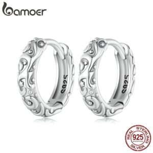 Brincos Prata 925 Vintage Clip - Bamoer