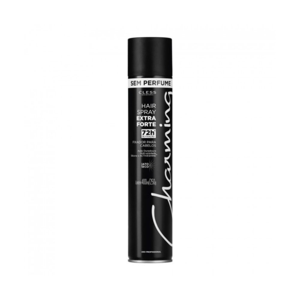 Spray Fixador Charming Black 400ml 1 Hair Spray Charming Special Black Sem Perfume 400Ml
