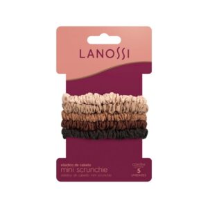 Mini Scrunchie Elástico Cappuccino - 5 Unidades