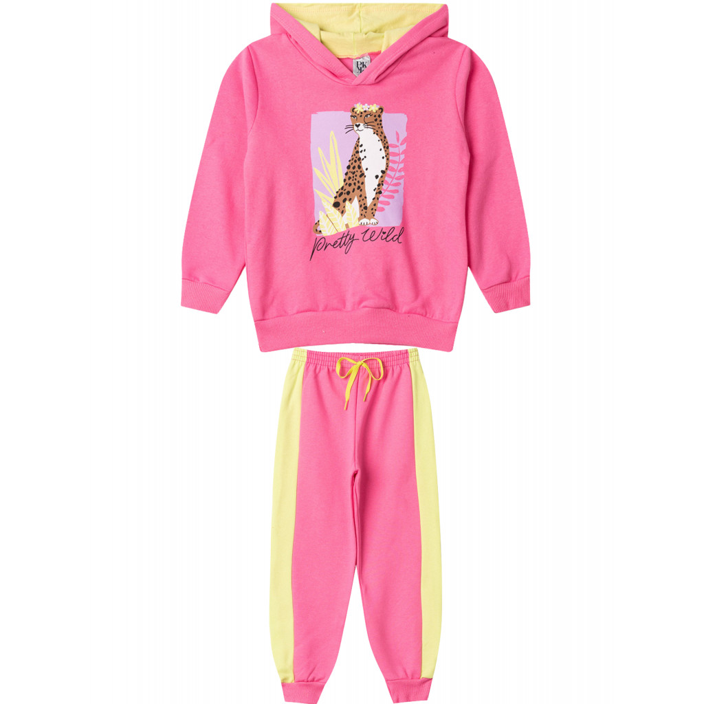 Conjunto Infantil On?a Rosa Moletom 1 Conjunto Infantil Onça Rosa Moletom