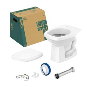 Kit Vaso Sanitário Celite Convencional Like Branco + Acessórios de Fixação Assento PP