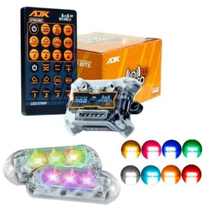 Kit Strobo AJK RGB Rítmico 3.0 + 2 Faróis 6W
