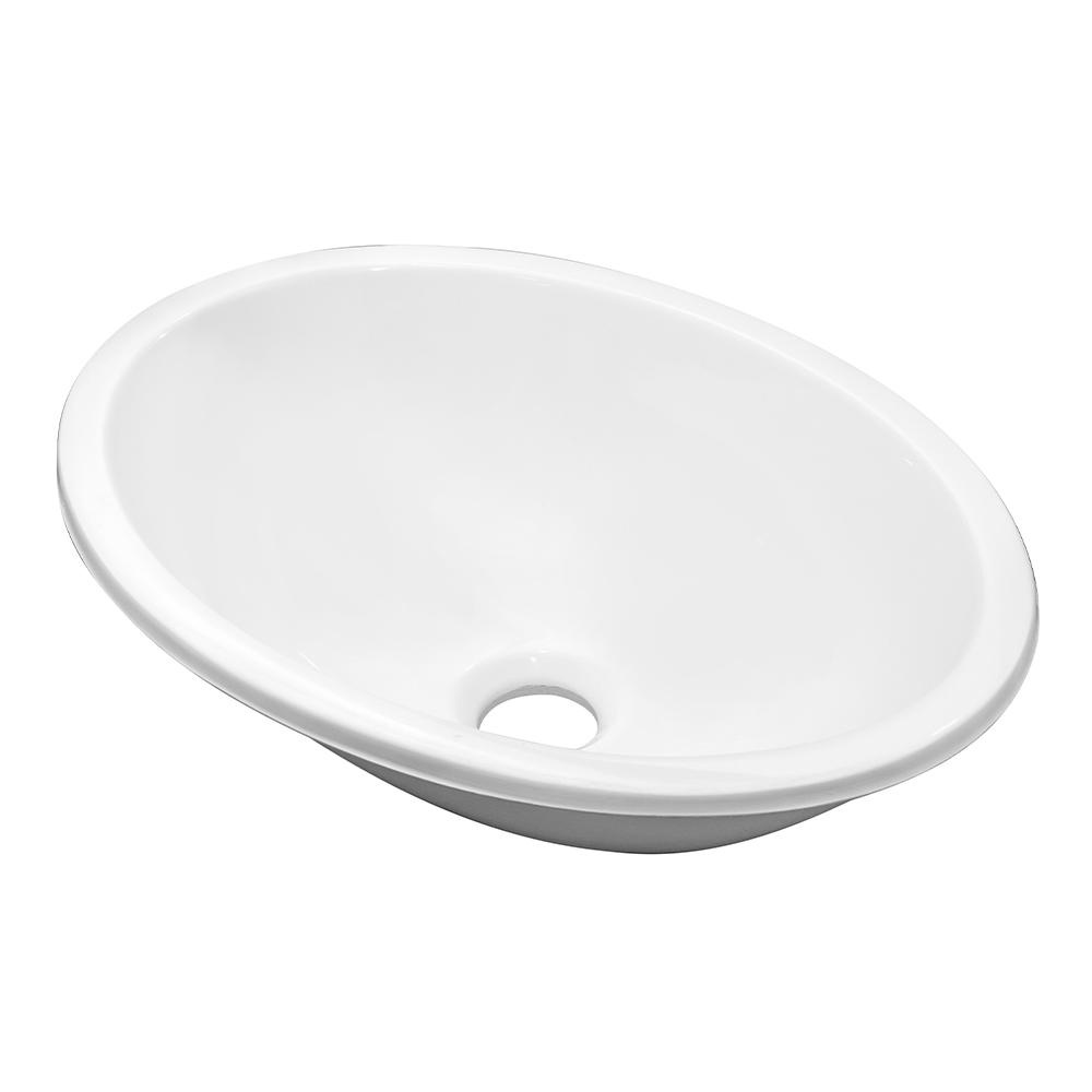 Cuba Pia para Banheiro Oval Sophia - Branco 1 Cuba Pia para Banheiro Oval Sophia Branco