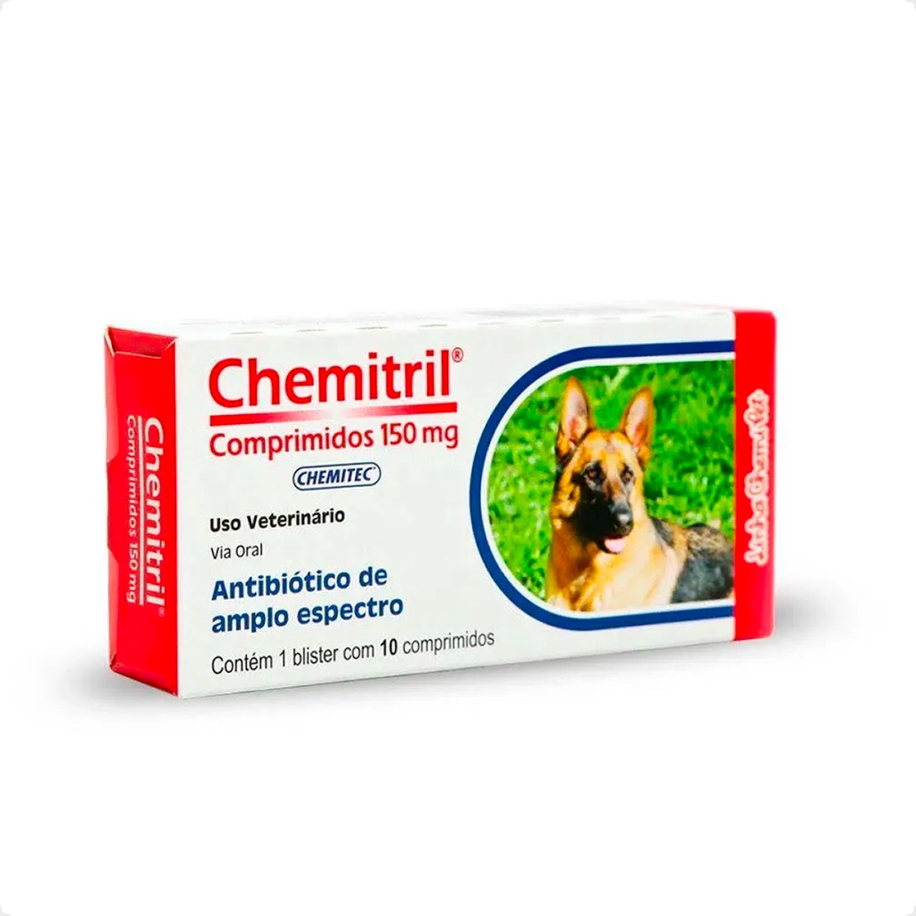 Enrofloxacina C?es - Antibi?tico 150mg 1 Chemitril 150mg Chemitec Antibiótico Enrofloxacina para Cães - 10 Comprimidos