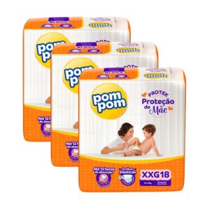 Fraldas Pom Pom Protek Jumbo XXG - 54un