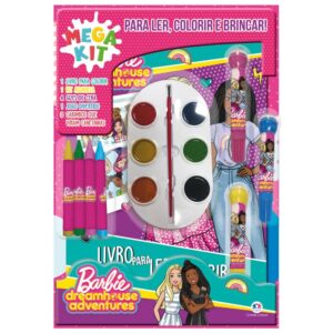 Livro Barbie Ler Colorir Brincar - Super Pack