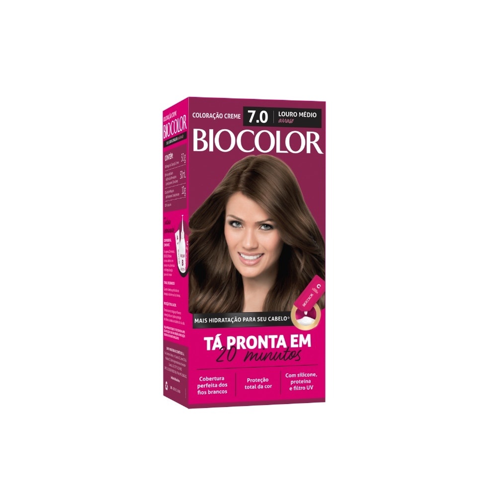 Tintura Biocolor Louro 7.0 - Kit Completo 1 Tintura Biocolor Mini Kit 7.0 Louro