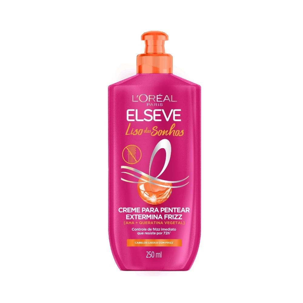 Creme Liso Dos Sonhos Elseve AHA Queratina 1 Creme de Pentear Elseve Liso Dos Sonhos AHA + Queratina Vegetal 250ml