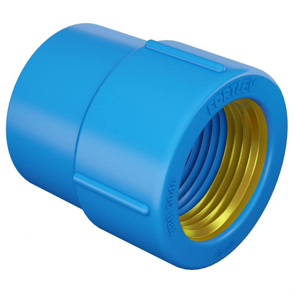 Luva Sold?vel PVC Azul Fortlev 25mm 1/2 1 Kit com 20 Luvas Soldavel Azul Bucha Latao 25mm X 1/2'' Fortlev