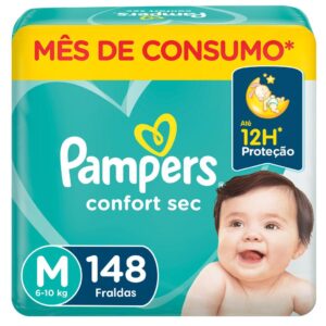 Fralda Pampers Confort Sec Jumbo Plus M 148un