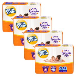 Fralda Pom Pom Derma Protek Mega G - 168un