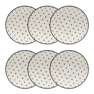 Jogo de 6 Pratos Fundos 20,5 Cm Oxford Unni Stripes And Dots