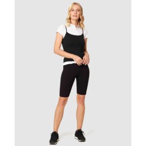 Bermuda Slim Feminina Algodão Cintura Média