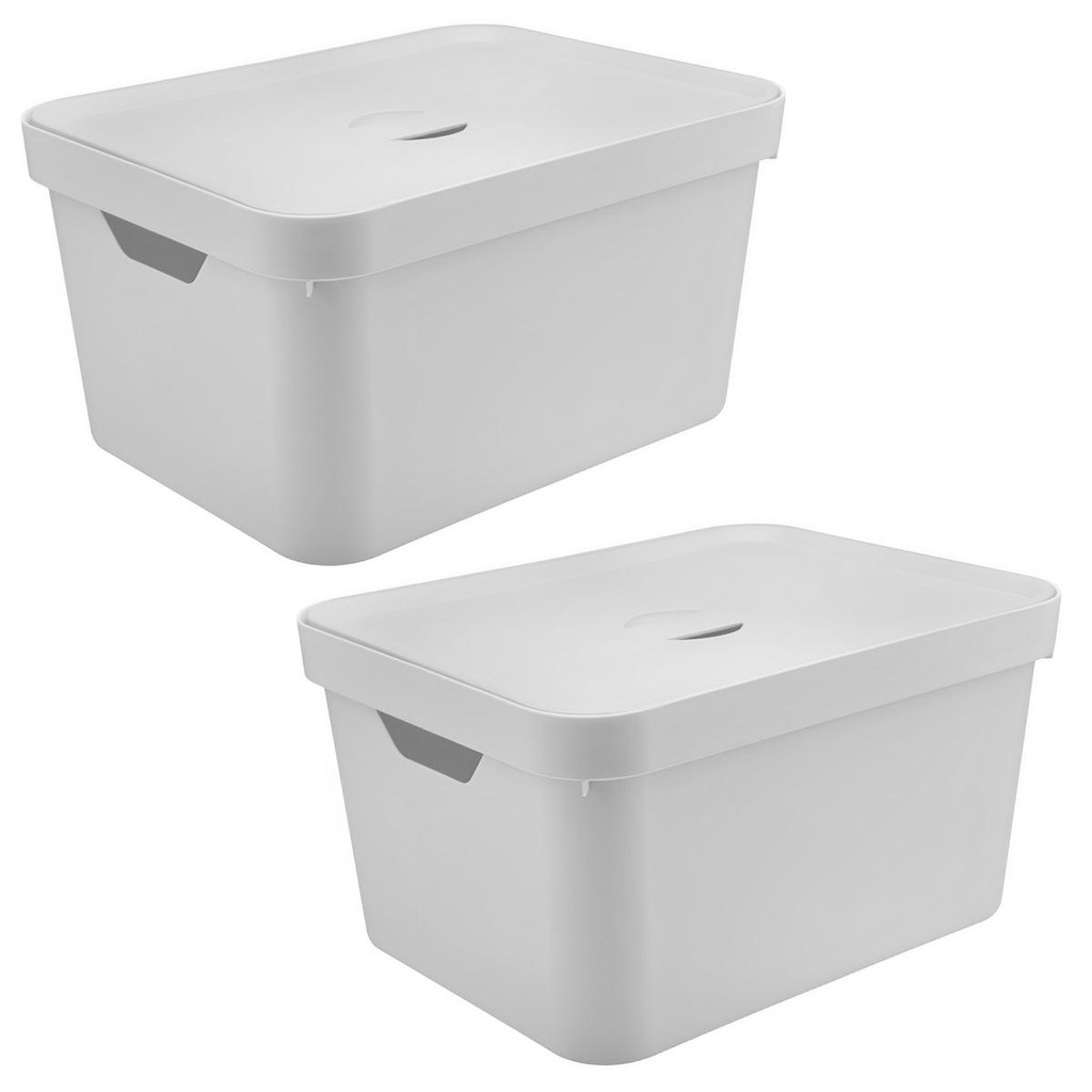 Caixa Organizadora Pl?stica 32L - OU Cube Branco 1 Caixa Organizadora Plástica 32L - OU Cube Branco
