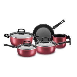 Jogo de Panelas Alumínio 5 Peças MTA - Cristal Cereja