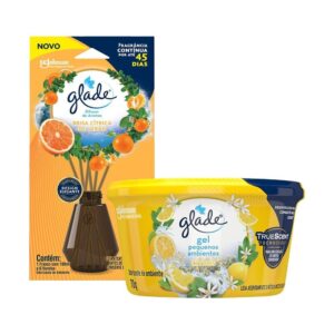 Kit Glade Difusor de Aromas Brisa Cítrica de Verão 100ml + Odorizador de Ambiente em Gel Citrus 70g