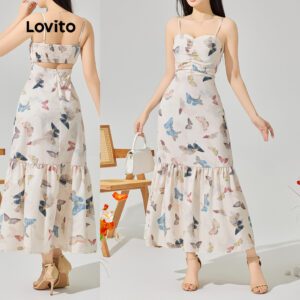 Vestido Plissado Borboleta Elegante Feminino