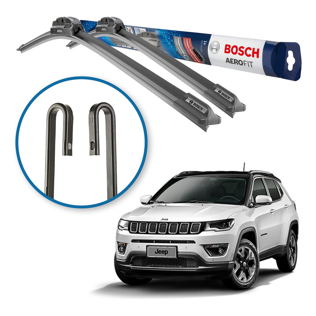 Palheta Limpador Bosch Jeep Compass 2017-2024 1 Palheta Limpador Parabrisa Original Bosch Jeep Compass 2017 a 2024