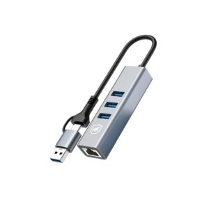 Hub Usb-c Multiportas Com Adaptador Usb-a, Conector Ethernet Lan Portas Usb 3.0 - Gshield
