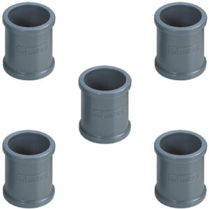 Kit 5 Luvas Pvc Para Eletroduto Aparente Cinza 3/4 Sem Rosca