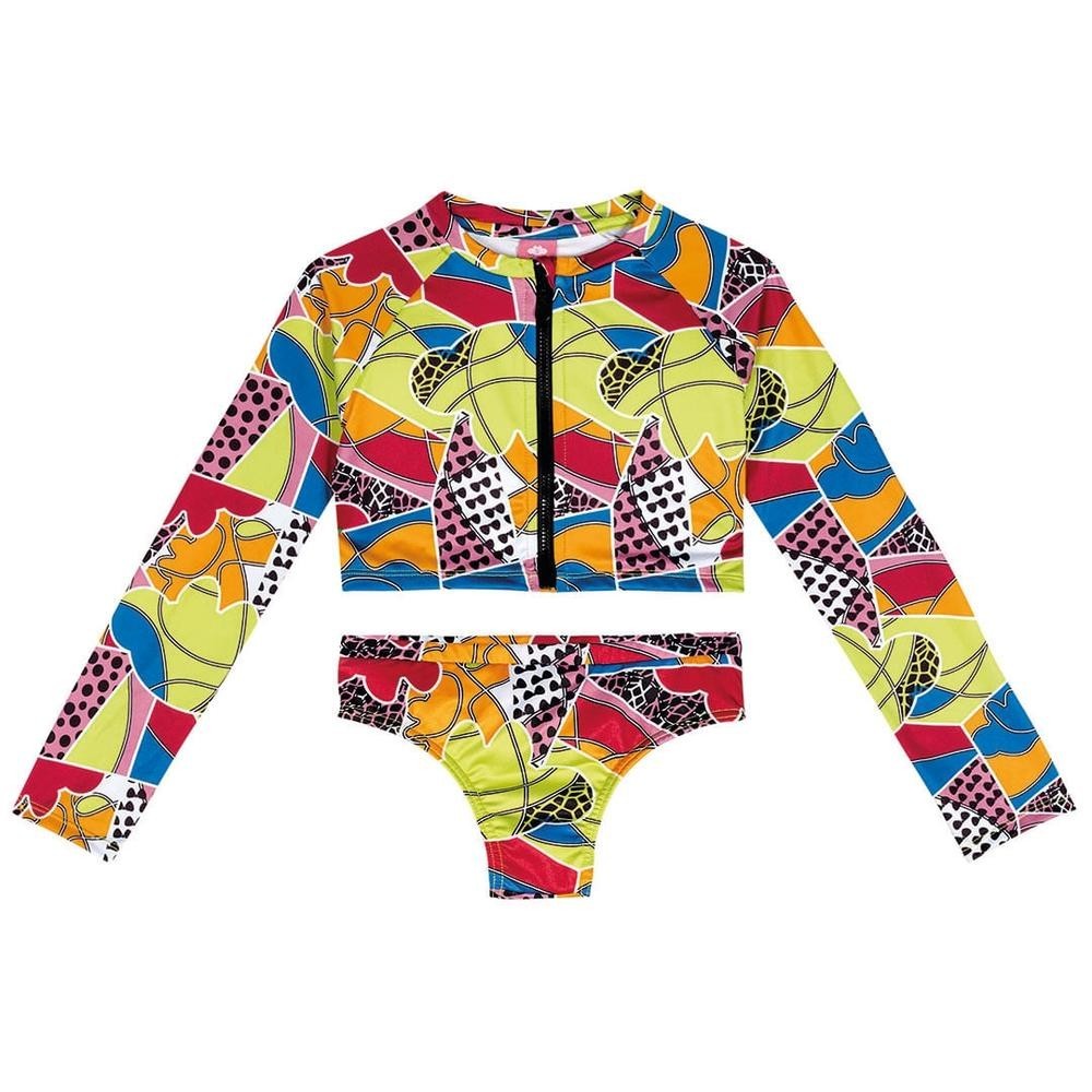 Conjunto Manga Longa Prote??o UV Lilica Menina 1 Conjunto Manga Longa Proteção UV Lilica Menina