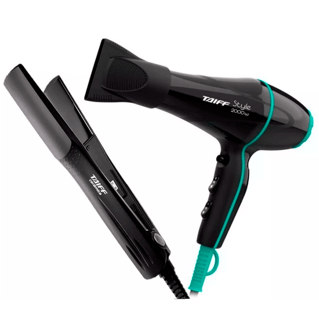 Kit Secador Taiff Style + Prancha Cer?mica 1 Kit Secador Taiff Style 2000w 110v com Prancha Chapinha Taiff Cerâmica 180ºc Bivolt