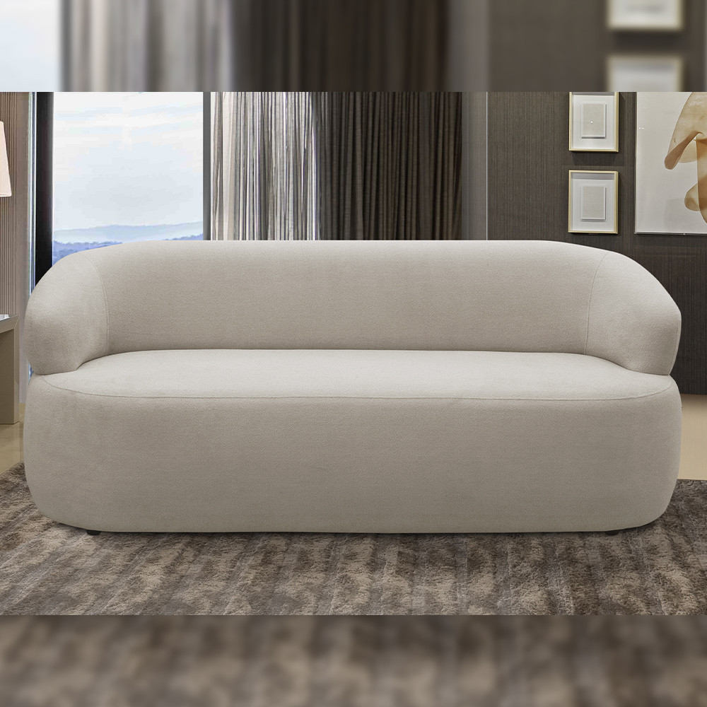 Sof? 2 Lugares Boucl? Bege 140cm - Lyam Decor 1 Sofá 2 Lugares Orgânico Sala de Estar Living 140cm Carmen F04 Bouclê Bege - Lyam Decor