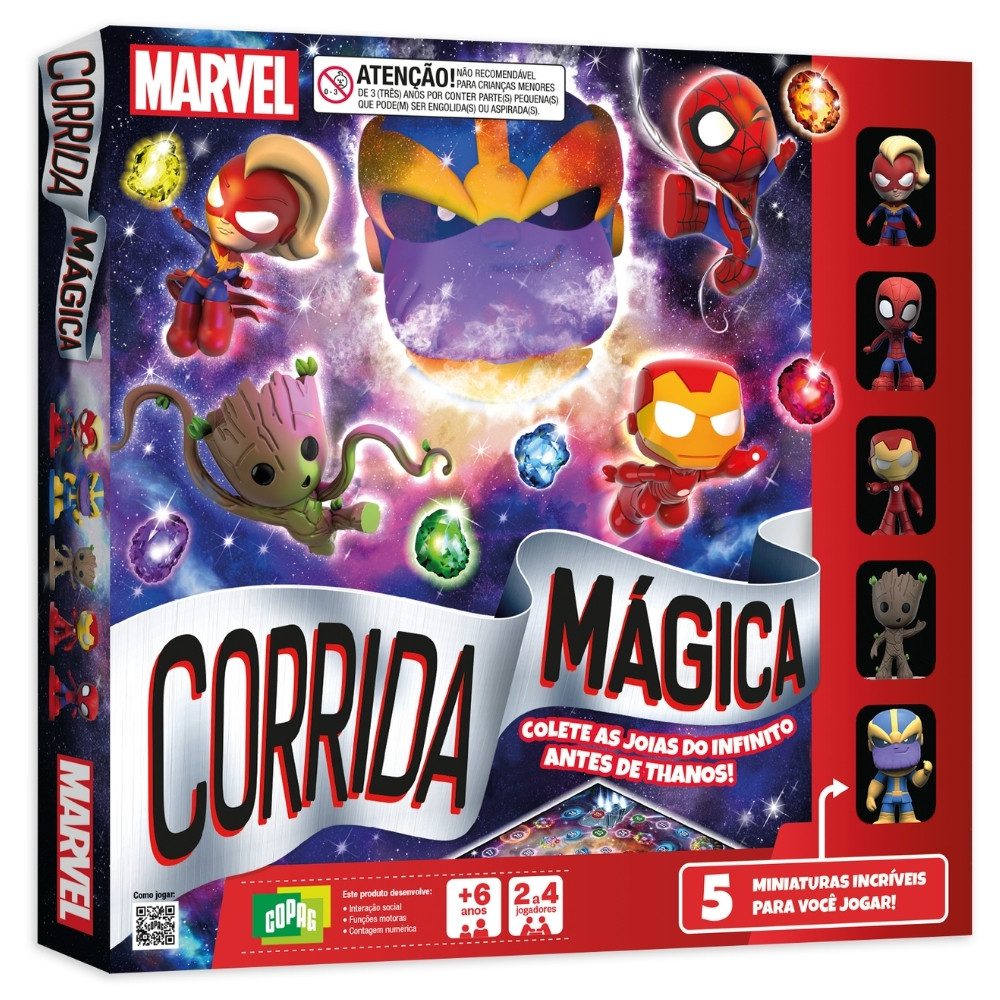 Jogo de Tabuleiro Marvel: Corrida M?gica com Thanos e Homem-Aranha 1 Jogo de Tabuleiro Marvel: Corrida Mágica com Thanos e Homem-Aranha