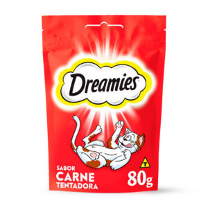 Petisco Dreamies Carne Gato 80g - Crocante