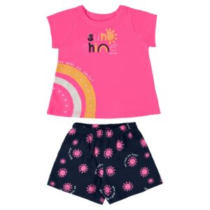 Conjunto Bebê Menina Meia Malha Glitter Sol