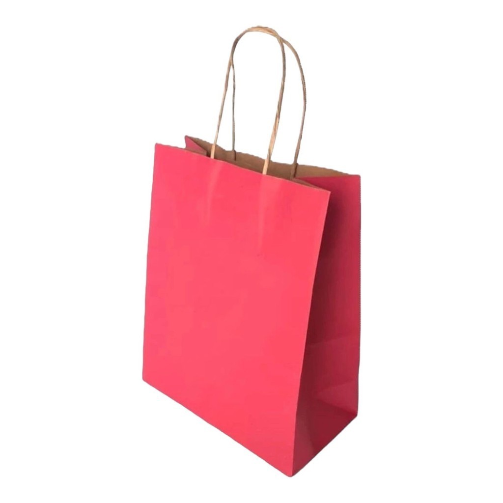 Sacola Papel Kraft Pink 21,5x17,5x8,5 - 10 Unidades 1 10~50 SACOLA DE PAPEL PINK 21,5X17,5X8,5 (LC) REF:5007//