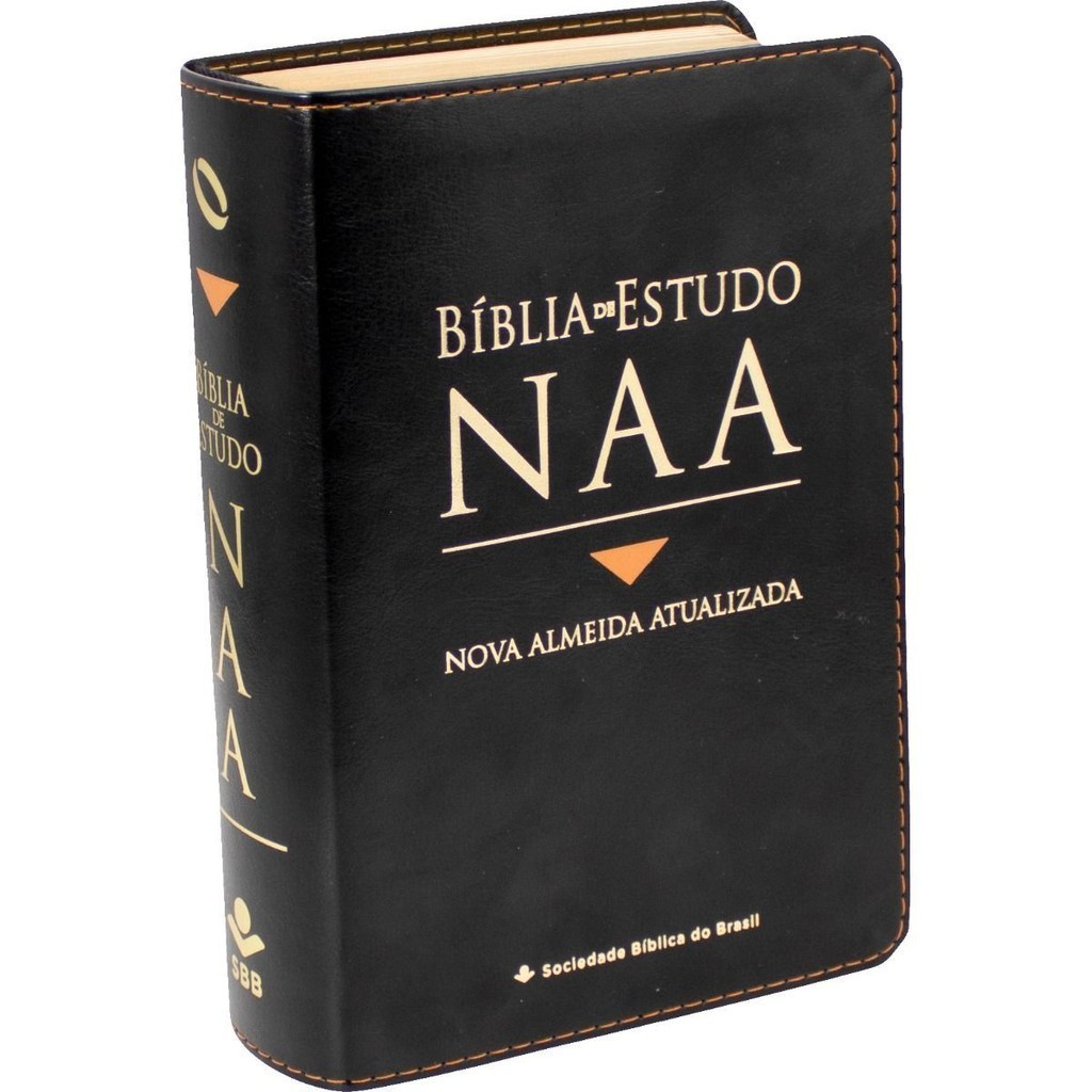 B?blia de Estudo NAA Almeida Atualizada - Capa Luxo 1 Bíblia de Estudo NAA | Média | Nova Almeida Atualizada | Capa Luxo Preta | Editora SBB