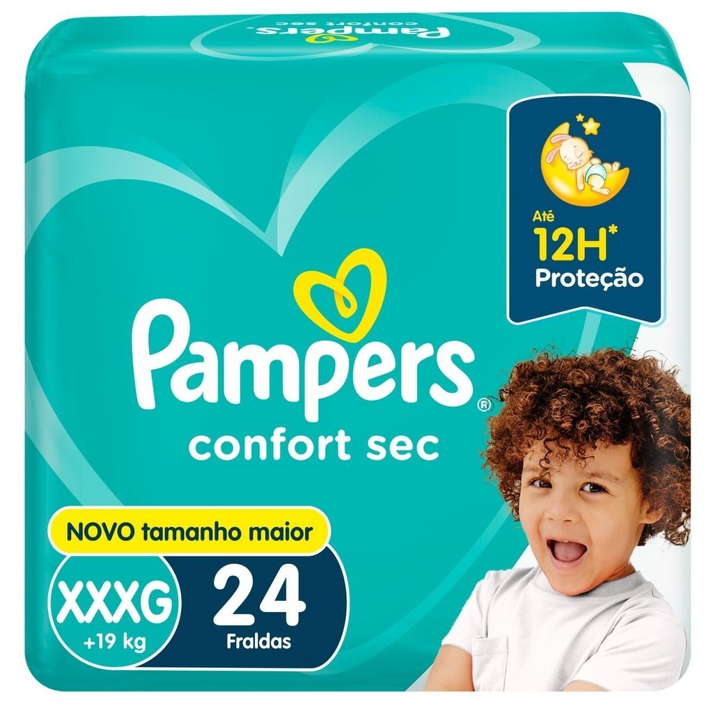 Fralda Pampers Confort Sec XXXG 24un 1 Fralda Pampers Confort Sec XXXG 24un