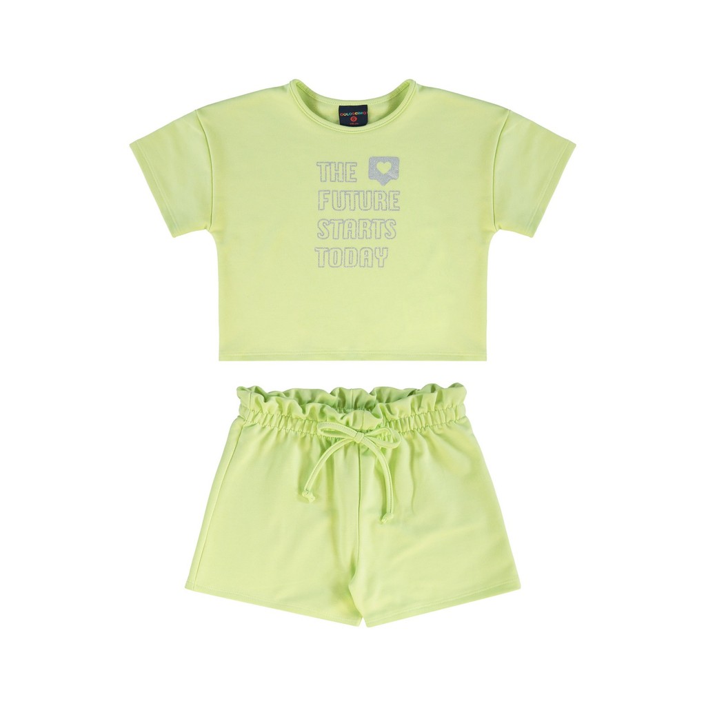 Conjunto Infantil Molecotton Glitter 1 Conjunto Infantil para Menina em Molecotton Guloseima