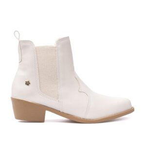 Bota Infantil Menina Fashion Chelsea Bordada Bico Fino Salto Bloco