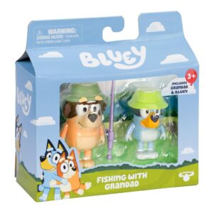 Kit 2 Bonecos Bluey Pescaria Vovô 6cm