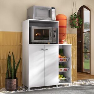 Balcão Multiuso Forno Micro-ondas Branco