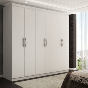 Guarda-Roupa Casal Branco 6 Portas - Panorama