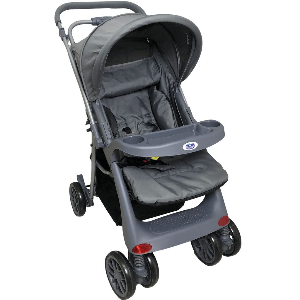 Carrinho Beb? Passear Atena Revers?vel Cinza 1 Carrinho Bebê Passear Atena Reversível Cinza