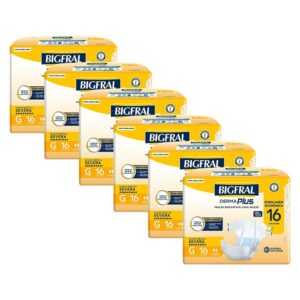 Kit 6 Fraldas Geriátricas Bigfral Derma Plus
