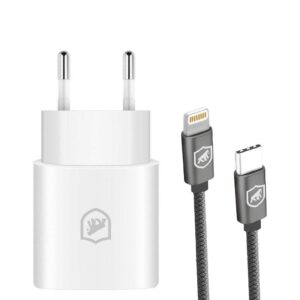 Cabo Lightning/Tipo C 1,5m + Carregador Turbo Gshield