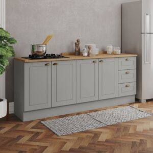 Cozinha Americana Henn 4 Portas MDF Cinza