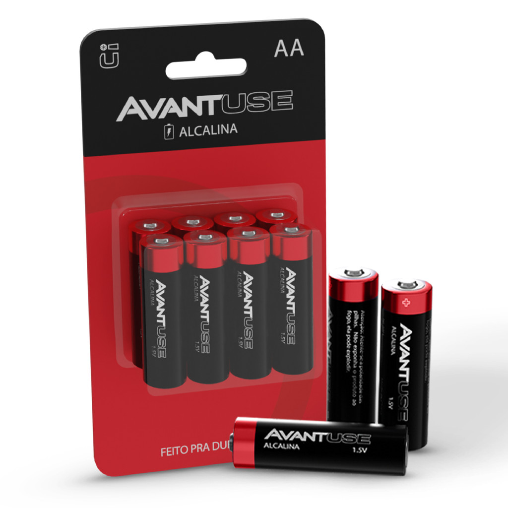 Kit 8 Pilhas Alcalina AA Avant Use 1.5V 1 Kit 8 Pilhas Alcalina AA Pequena 1.5V Avant Use