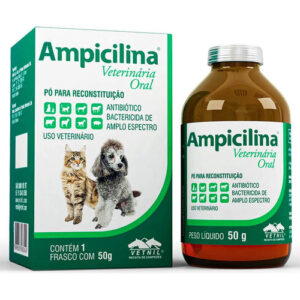 Ampicilina Oral 50g Bactericida Antibiótico Vetnil