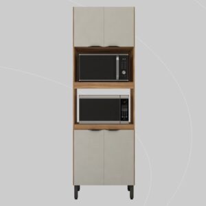 Paneleiro Firenze Duplo Forno - 4 Portas Amêndoa/Nude