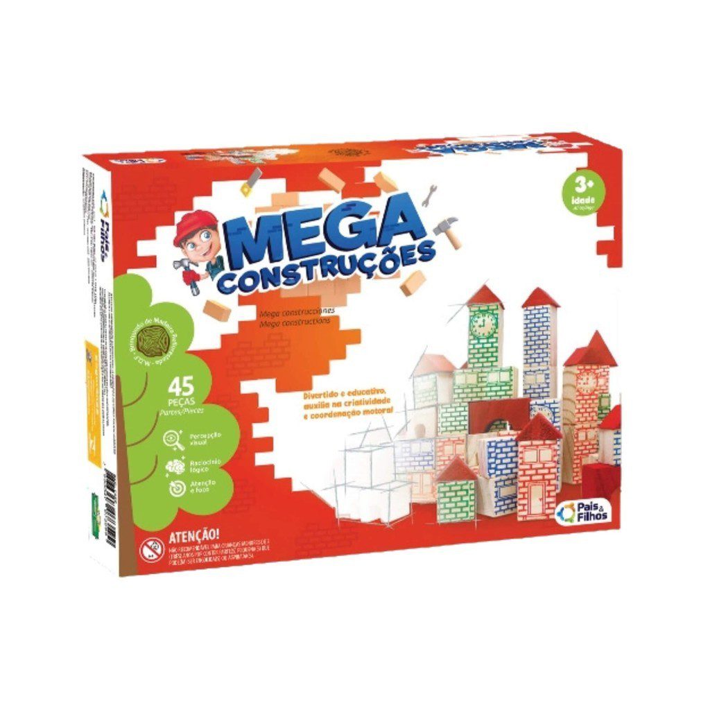Mega Constru??es Pais e Filhos - 45 Pe?as 1 Mega Construções Pais e Filhos - 45 Peças