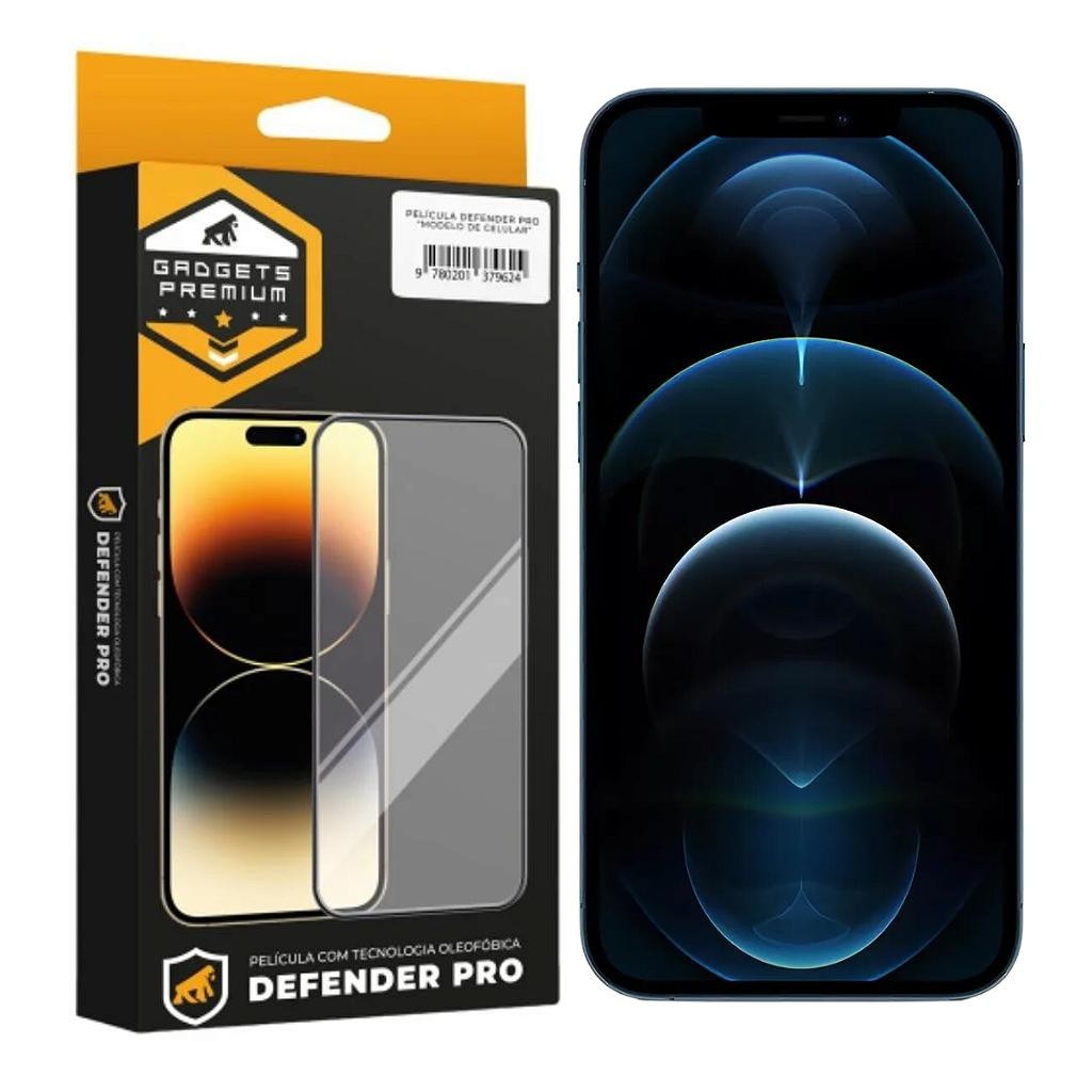 Pel?cula iPhone 12 Pro Max Defender Pro Preta 1 Película para iPhone 12 Pro Max - Defender Pro - Preta - Gshield