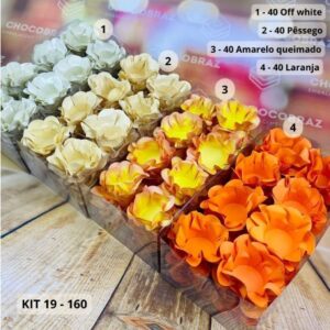 KIT 160 Forminhas Para Doces Finos PESSEGO + AMARELO QUEIMADO + LARANJA + OFF WHITE