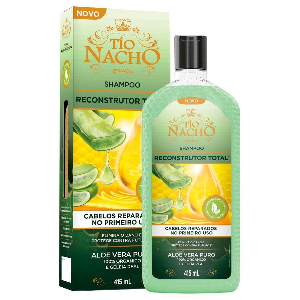 Tio Nacho Shampoo Reconstrutor Aloe Vera 415ml 1 TÍO NACHO SHAMPOO RECONSTRUTOR TOTAL COM 415ML